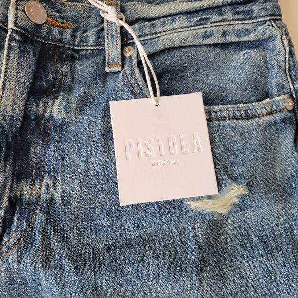 NEW 30 PISTOLA Presley Revolve High Rise Relaxed Distressed Roller Jeans NWT - Picture 7 of 11
